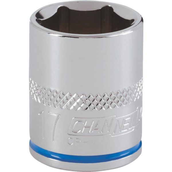 Channellock 3 8 In. Drive 17 mm 6-Point Shallow Metric Socket Hot on Sale