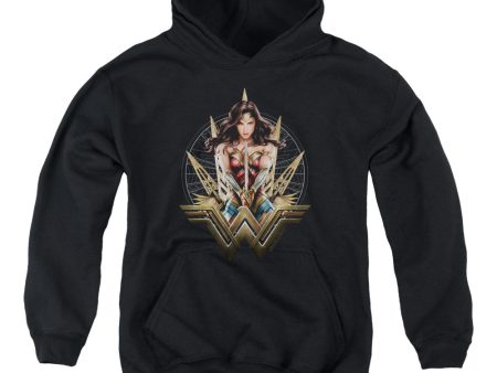 WONDER WOMAN MOVIE : WONDER BLADES YOUTH PULL OVER HOODIE Black XL Cheap