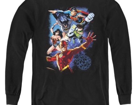 JUSTICE LEAGUE OF AMERICA : GALACTIC ATTACK COLOR L\S YOUTH BLACK XL on Sale