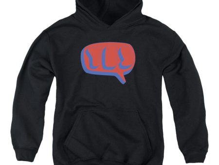 YES : WORD BUBBLE YOUTH PULL OVER HOODIE Black LG For Discount