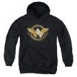 WONDER WOMAN MOVIE : LASSO LOGO YOUTH PULL OVER HOODIE Black SM on Sale