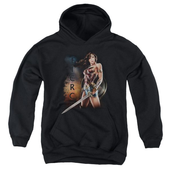 WONDER WOMAN MOVIE : FIERCE YOUTH PULL OVER HOODIE Black LG Online Sale