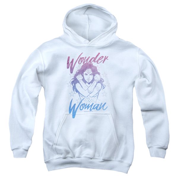 WONDER WOMAN MOVIE : RETRO STANCE YOUTH PULL OVER HOODIE White MD Supply