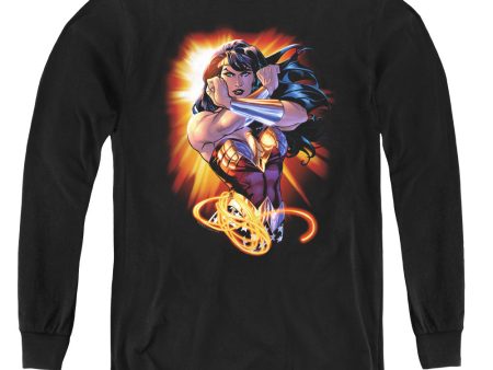 JUSTICE LEAGUE OF AMERICA : WONDER RAYS L\S YOUTH BLACK LG Online Sale