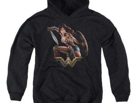 WONDER WOMAN MOVIE : FIGHT YOUTH PULL OVER HOODIE Black SM Online