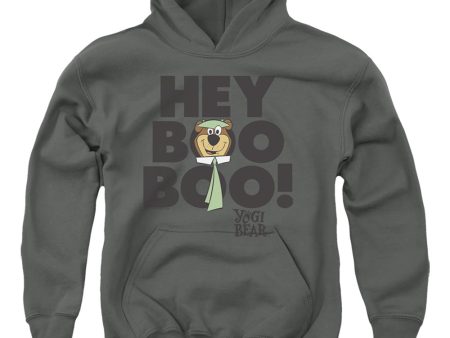 YOGI BEAR : HEY BOO BOO YOUTH PULL OVER HOODIE Charcoal XL Online now