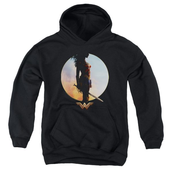 WONDER WOMAN MOVIE : WISDOM AND WONDER YOUTH PULL OVER HOODIE Black SM Fashion