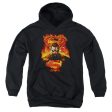 SUPERMAN : MAN ON FIRE YOUTH PULL OVER HOODIE BLACK LG For Sale